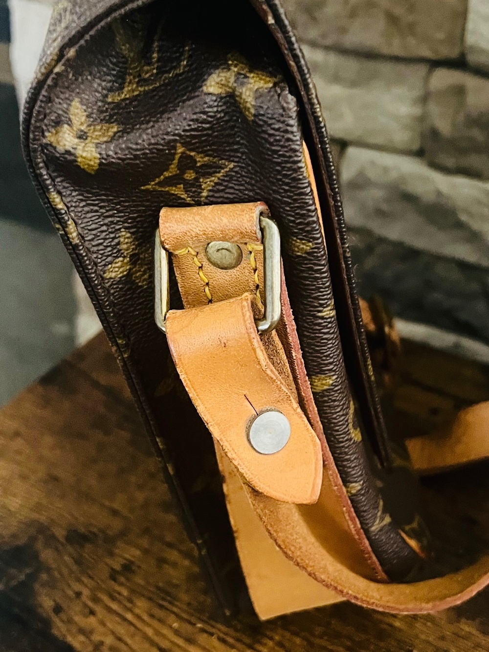 Vintage Louis Vuitton Cartouchière MM Monogram Crossbody Shoulder repaired - Picture 5 of 16